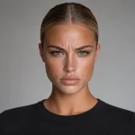 خانمی که دارای چروک خط اخم است