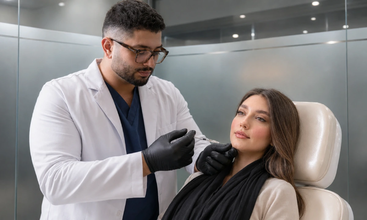 تزریق فیلر چانه توسط دکتر خیرالهی برای کلاینت زیباجو کلینیک