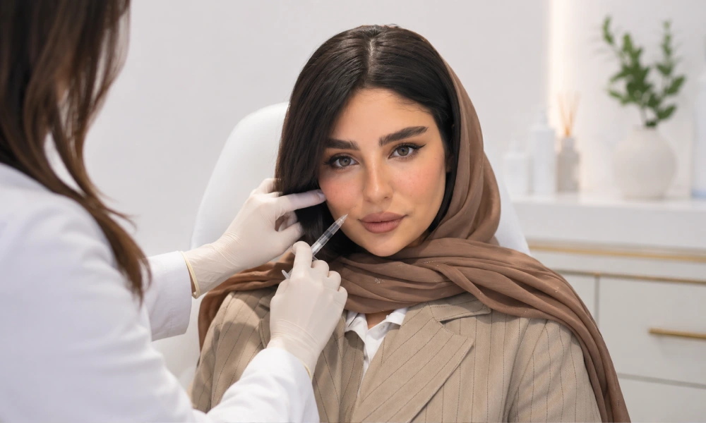 از بین بردن چین و چروک دور لب با فیلر برای خانم زیباجو
