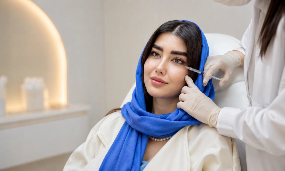 از بین بردن فرورفتگی زیر چشم این دختر با تزریق مزوژل