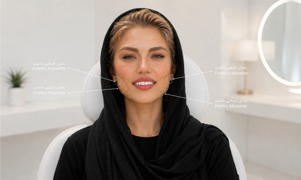 نقاط تزریق بوتاکس عضله ماستر