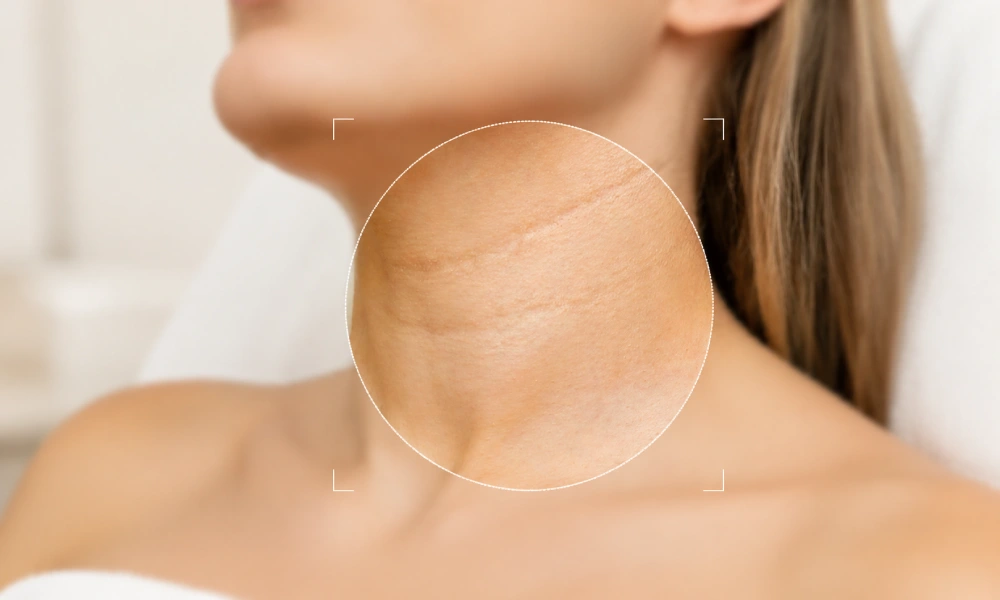 چروک حلقه ای گردن خانمی میانسال