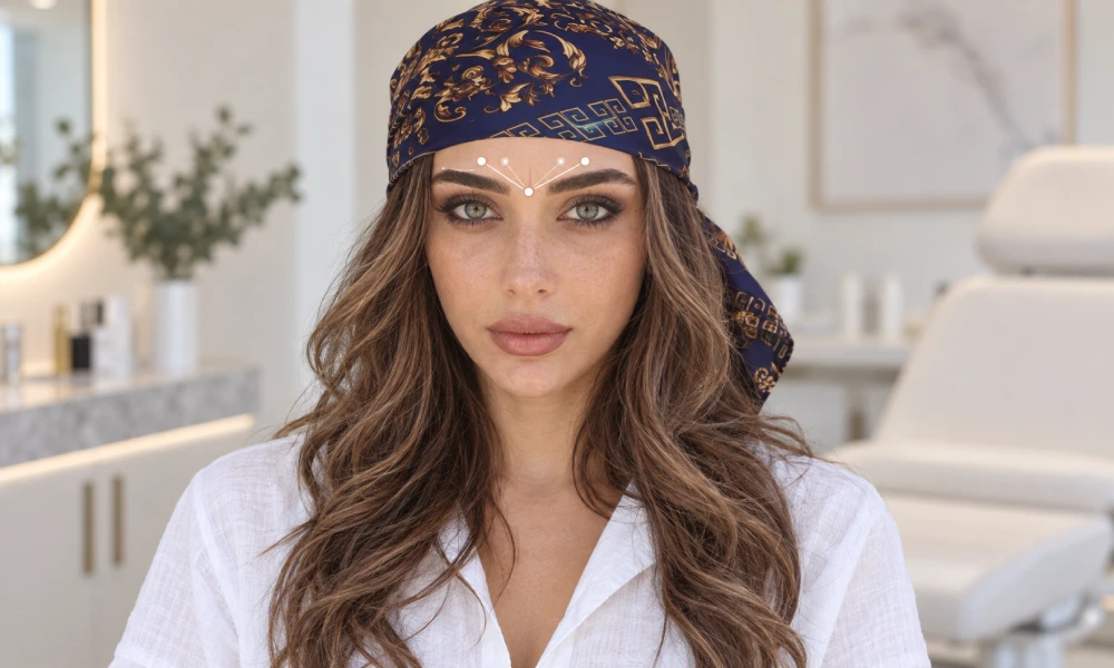 مشخص شدن نقاط بوتاکس خط اخم