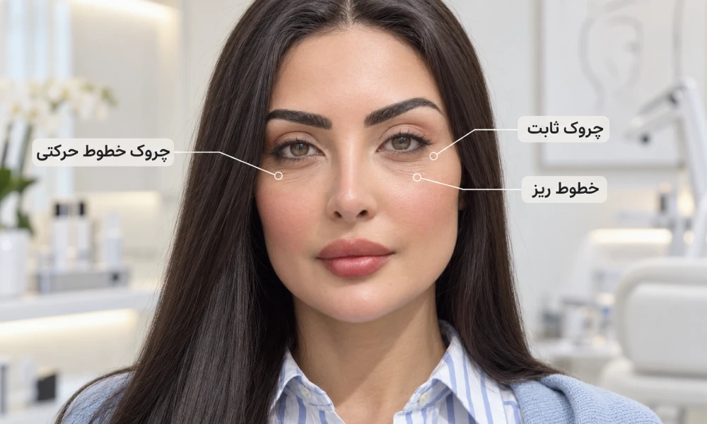اینفوگراف انواع چروک زیر چشم