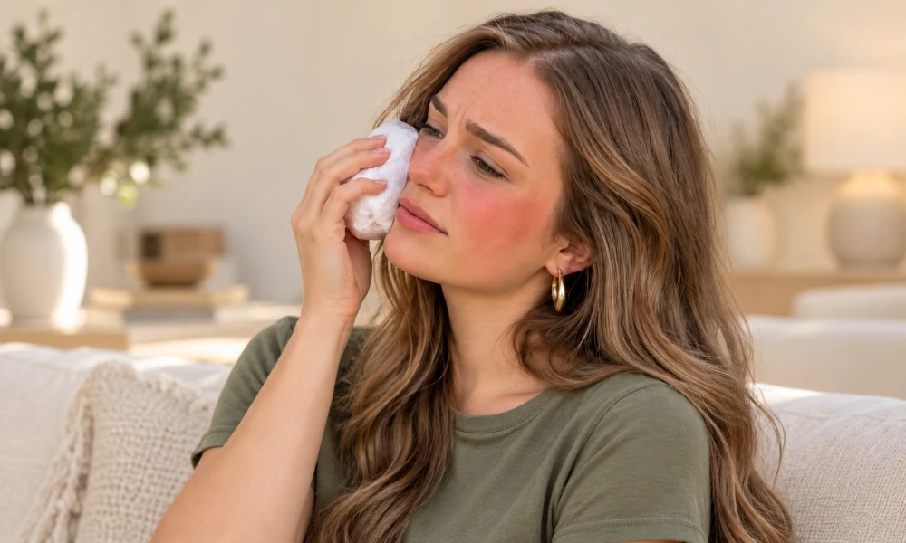 استفاده از کمپرس یخ زیر چشم بعد از تزریق فیلر 