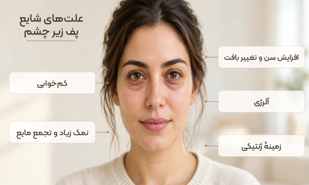 علت های ایجاد پف زیر چشم